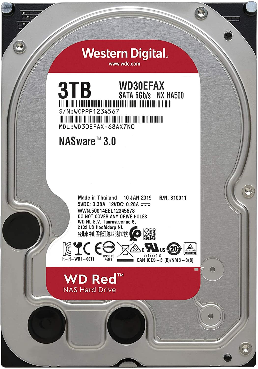 Hard Disk Interno 3TB 3.5" Sata Western Digital WD per Computer Fisso PC 3000 GB
