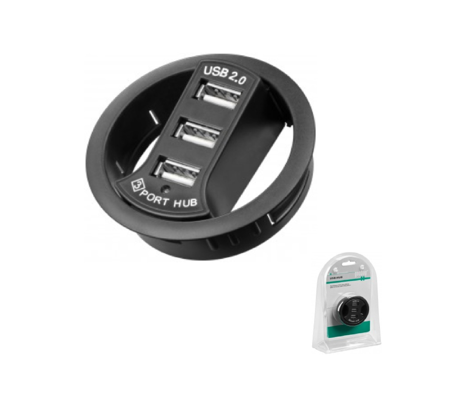 GOOBAY 93893 HUB USB 2.0 HI SPEED IN DESK 3 INGRESSI