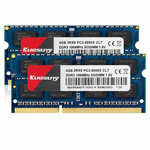 Kuesuny 8GB Kit (2X4GB) DDR3 1066MHz SODIMM RAM Modules, PC3-8500 / (c5R)
