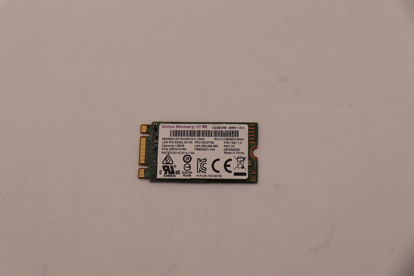 PCIe NVMe SSD 128GB M.2 2242