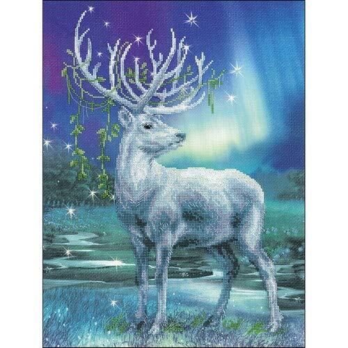 RIOLIS 0043 PT White Stag Cross Stitch Kit, Cotone, Multicolore, 30 X (a2u)