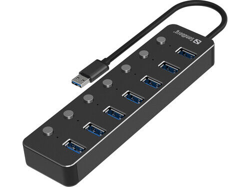 Sandberg 134-33 hub di interfaccia USB 3.2 Gen 1 (3.1 Gen 1) Type-A 5000 Mbit/s