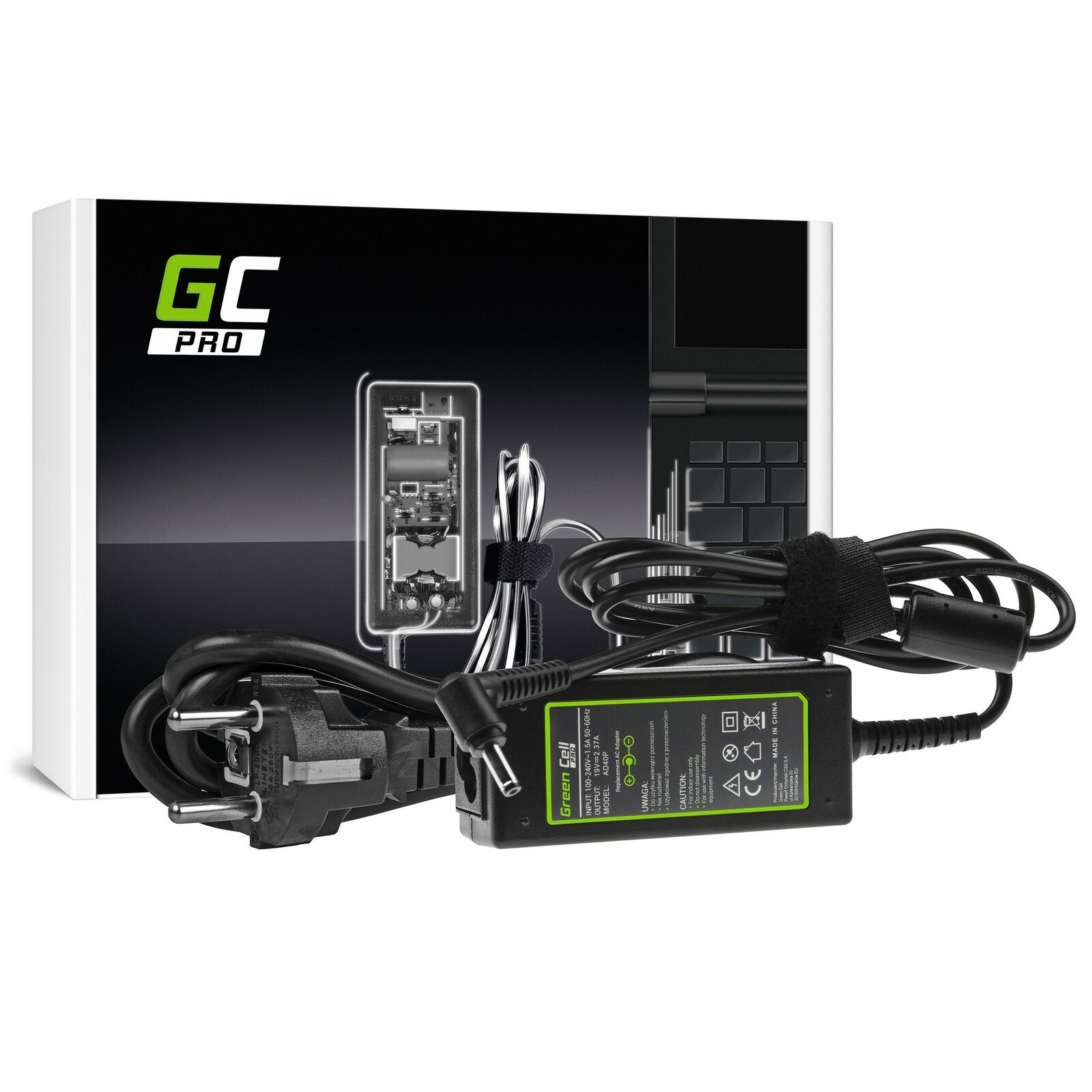 AC adapter Green Cell PRO 19V 2.37A 45W per Asus R540 X200C X200M X201E X202E Vi
