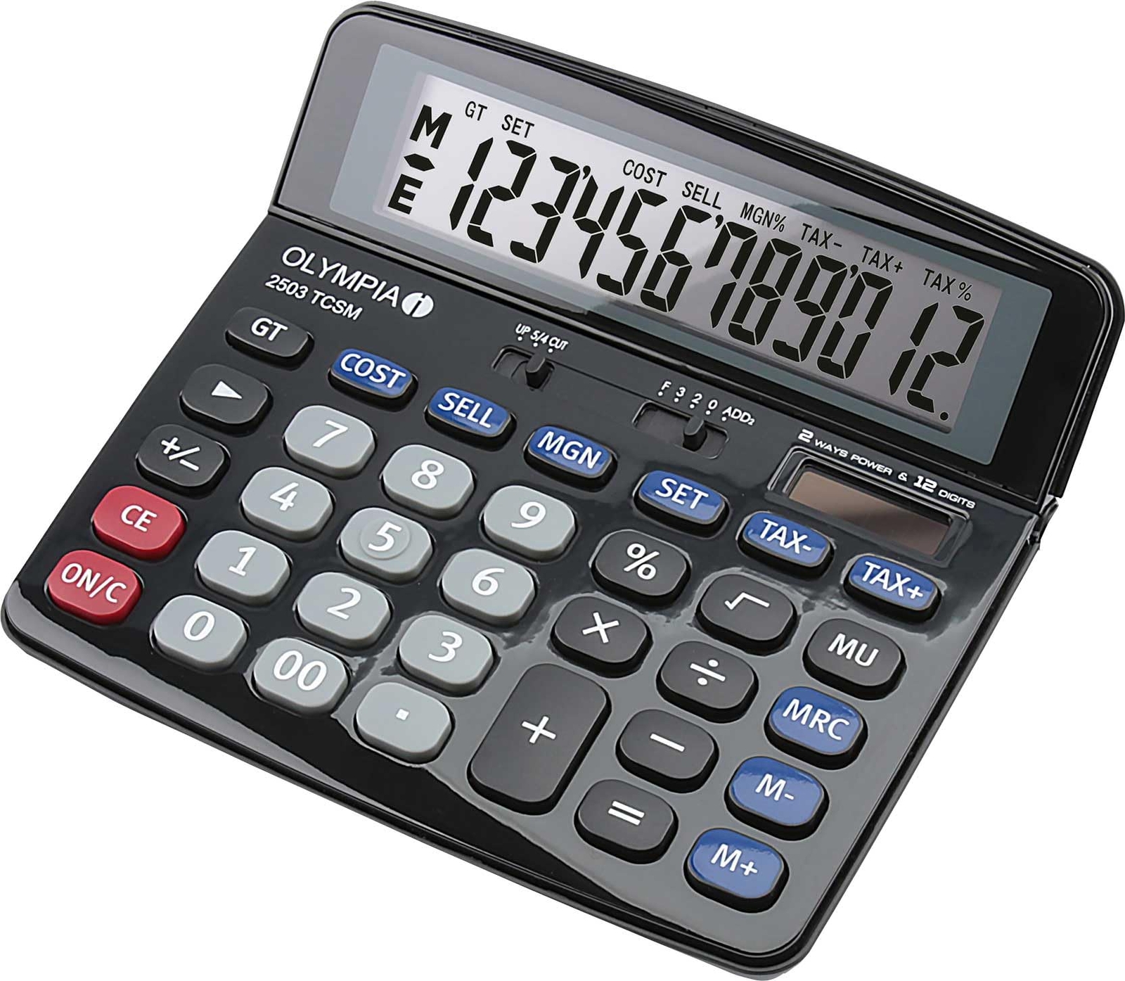 Olympia Tools 40183 Model 2503 Calculator Desktop Financial Calculator Black/Blu