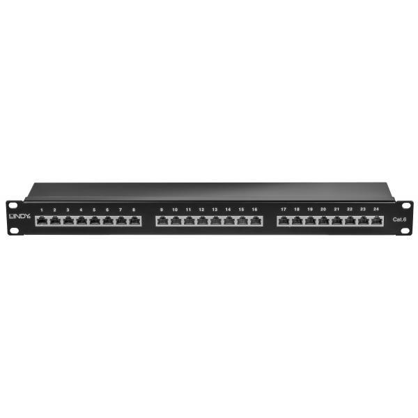 Patch Panel Cat.6 STP Gigabit 24 Porte 1U, Nero