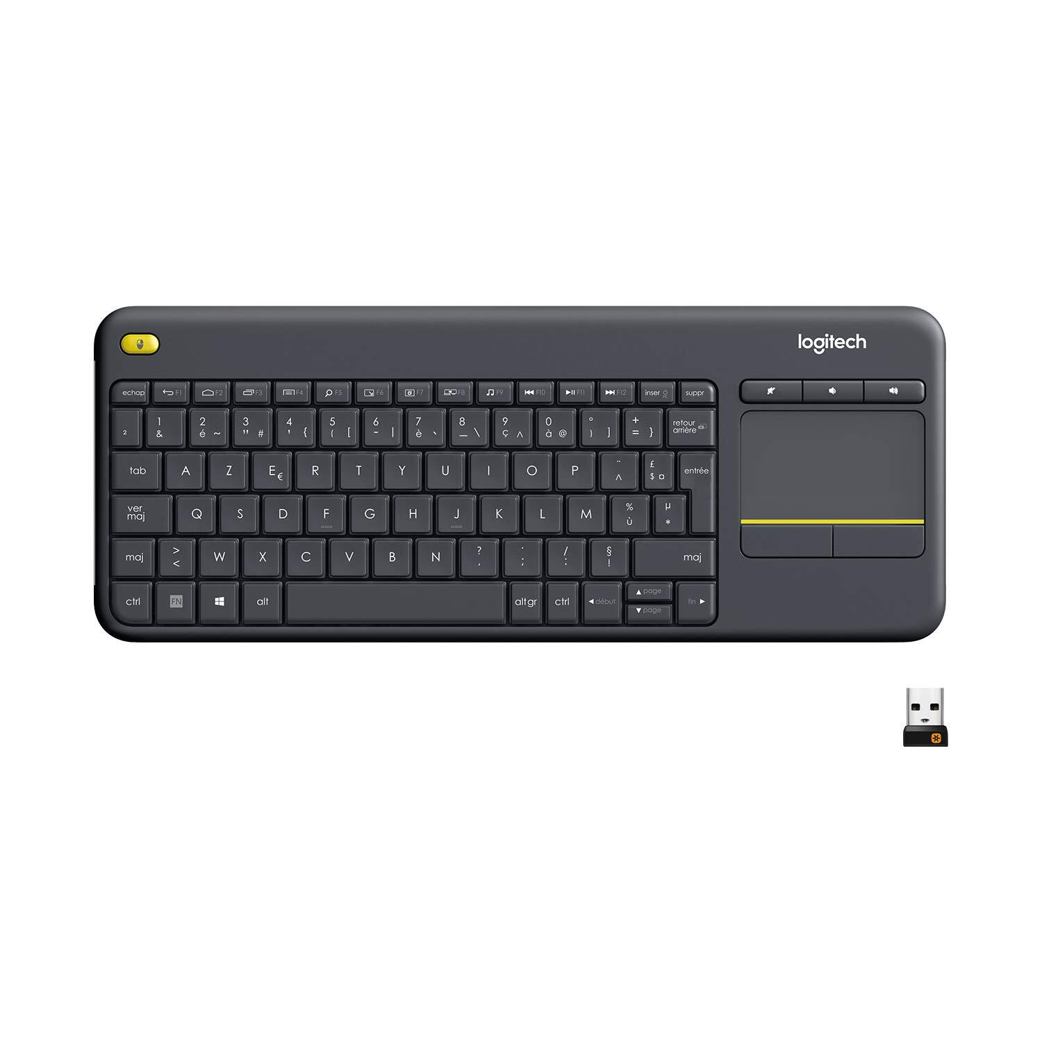 Logitech K400 Plus Wireless Touch TV Keyboard With Easy Media Control and Built-