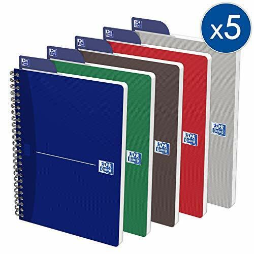Oxford Essentials - Set di 5 quaderni a spirale, formato A5 Quadretti (k1N)