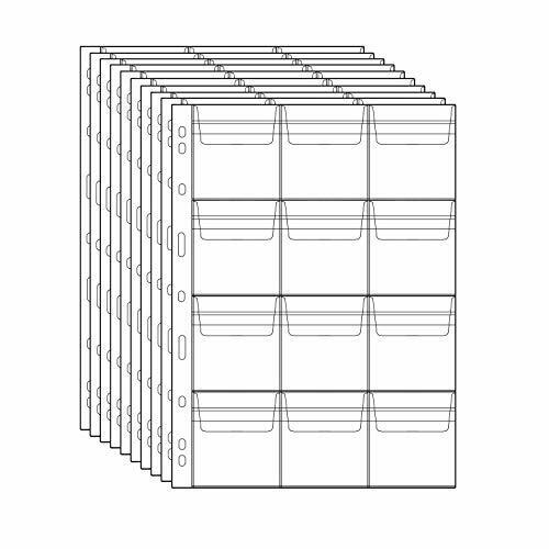 Stamp Pocket Pages - 12 Pocket/Page Plastic Coin Holders Stamp Currency (s5e)