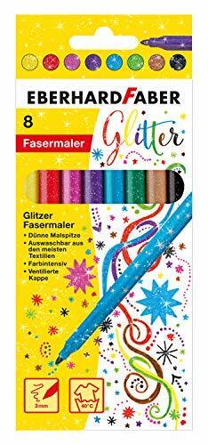 Eberhard Faber 551008 - Pennarelli con glitter, in astuccio di cartone, 8 (T9l)