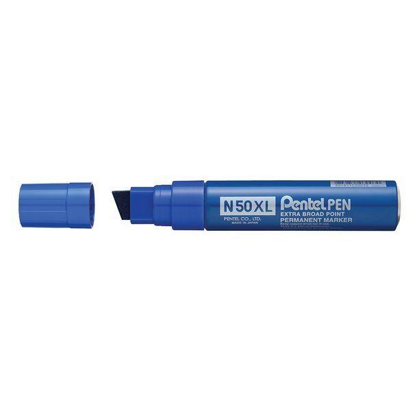 Marcatore permanente Pentel N50 XL punta a scalpello 15.4/8.0 mm blu N50XL-C