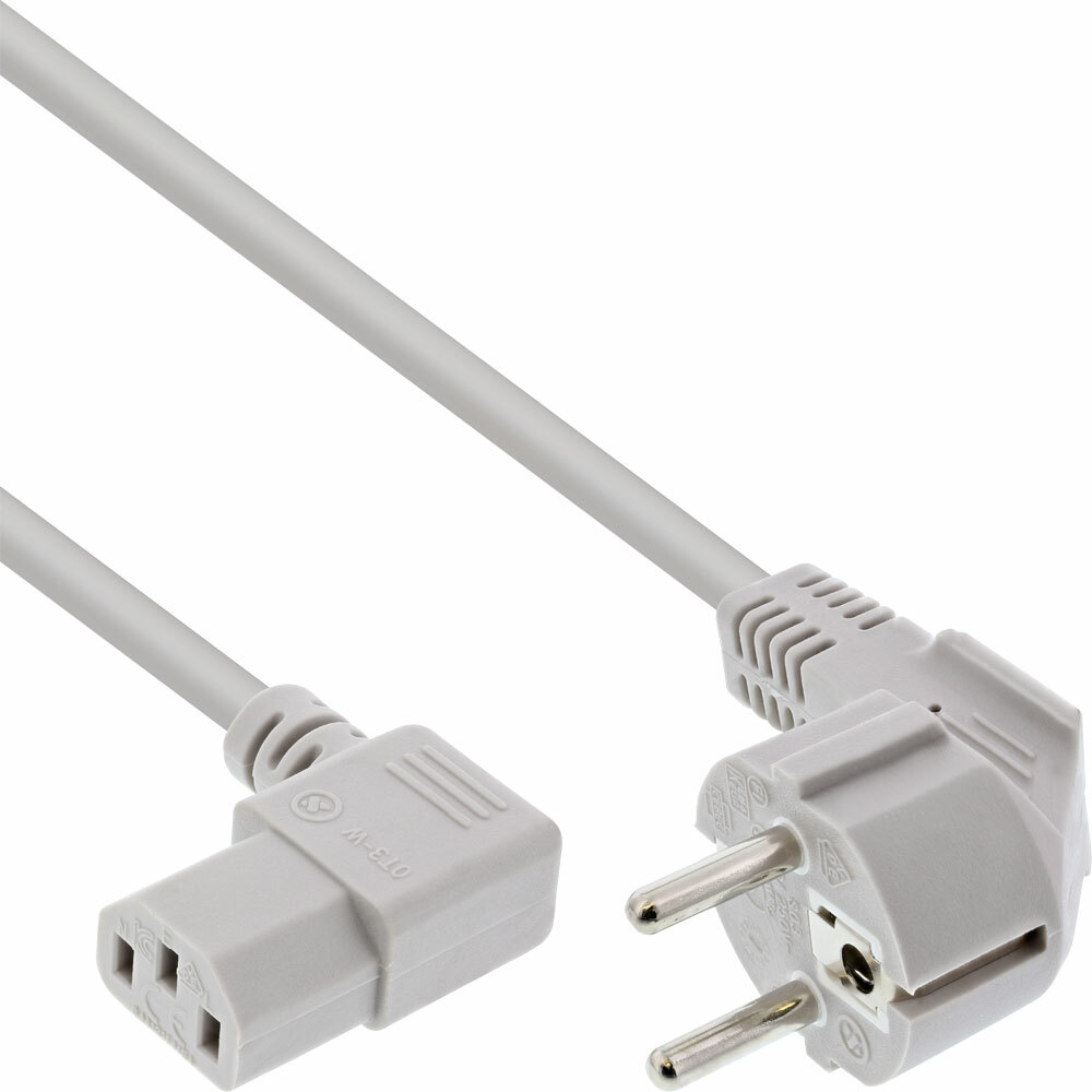 INL Cavo alimentazione spina Schu.ko presa C-13 , 90° D, grigio, 1,8m
