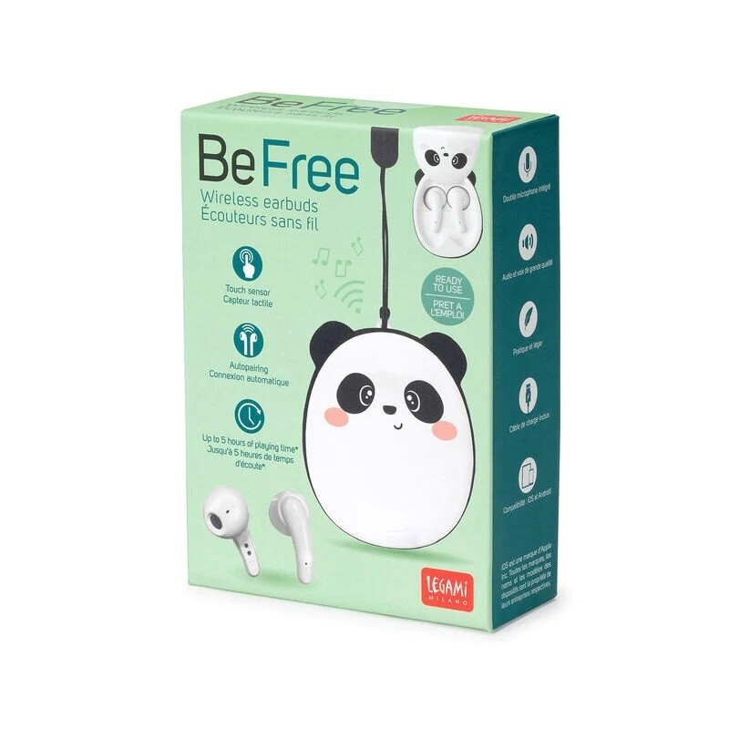 AURICOLARI wireless PANDA senza fili LEGAMI be free EARBUDS con custodia