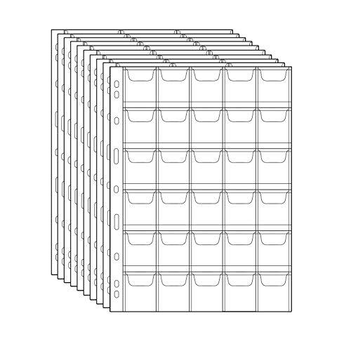 Stamp Pocket Pages - 30 Pocket/Page Plastic Coin Holders Stamp Currency (f9w)