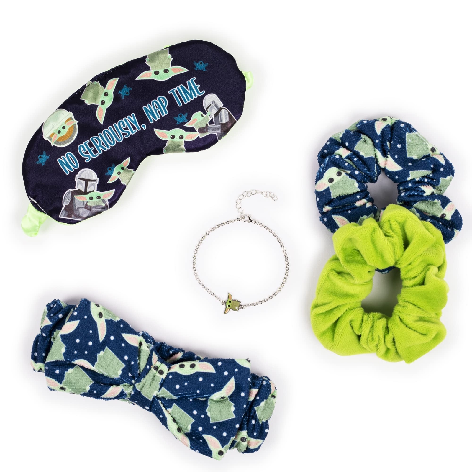 Peers Hardy Star Wars Baby Yoda Spa Set - Zip Cosmetic Pouch, Sleep Mask, Hair T