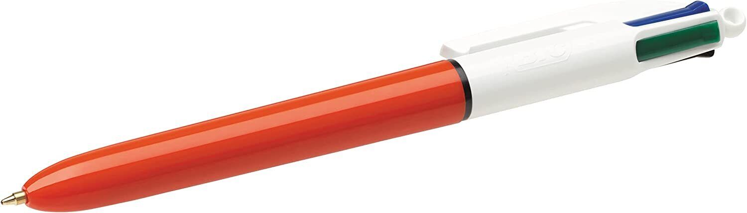 BIC 4 Colori Boligrafo sottile originale di sfera retrattile - punta da 0,8 mm -