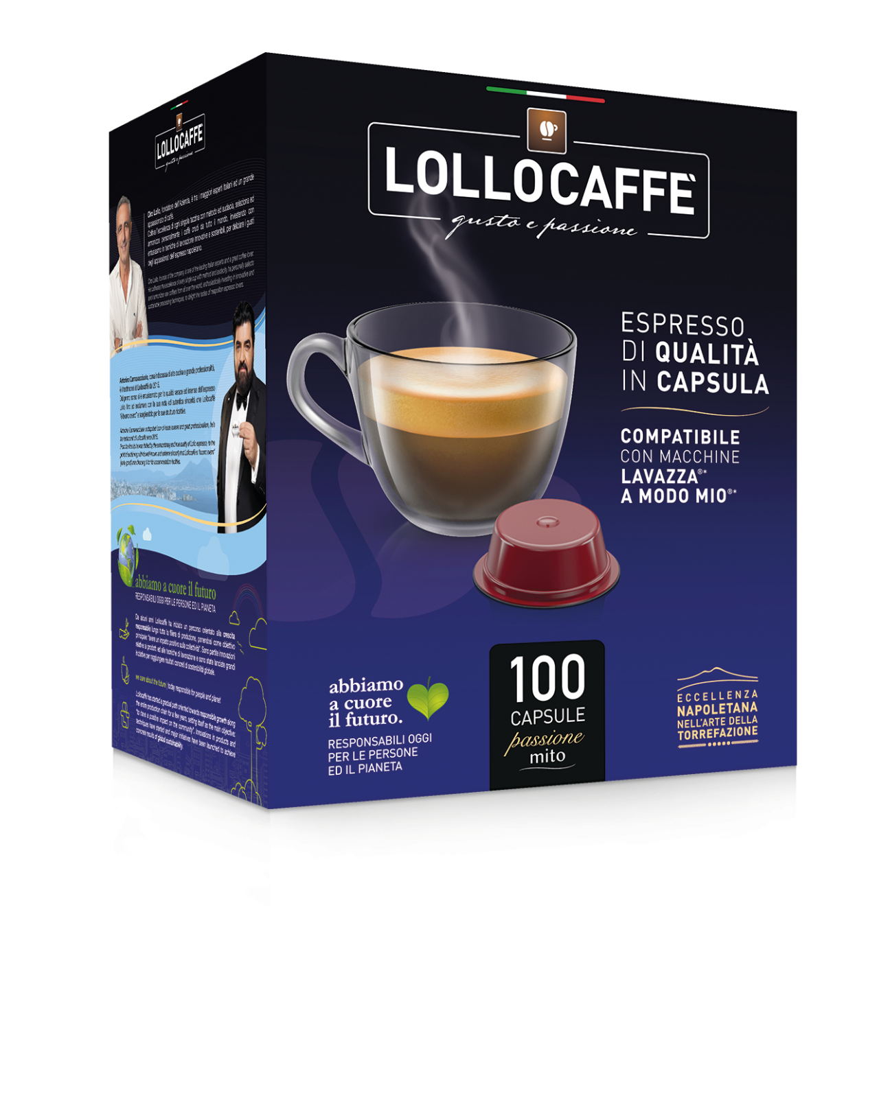 Lollo Compatibili Lavazza A Modo Mio Espresso Decaffeinato Dek - 100 Capsule