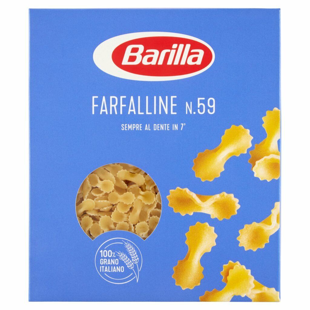 4X PASTA BARILLA FARFALLINE N. 59 PASTA DI SEMOLA DI GRANO DURO ITALIANO 4x500g