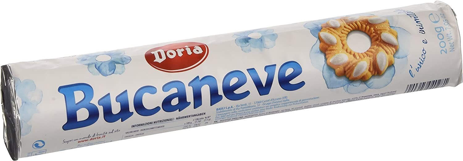 BISCOTTI DORIA BUCANEVE CLASSICO FROLLINI GOCCE DI GLASSA COLAZIONE LATTE 200 gr