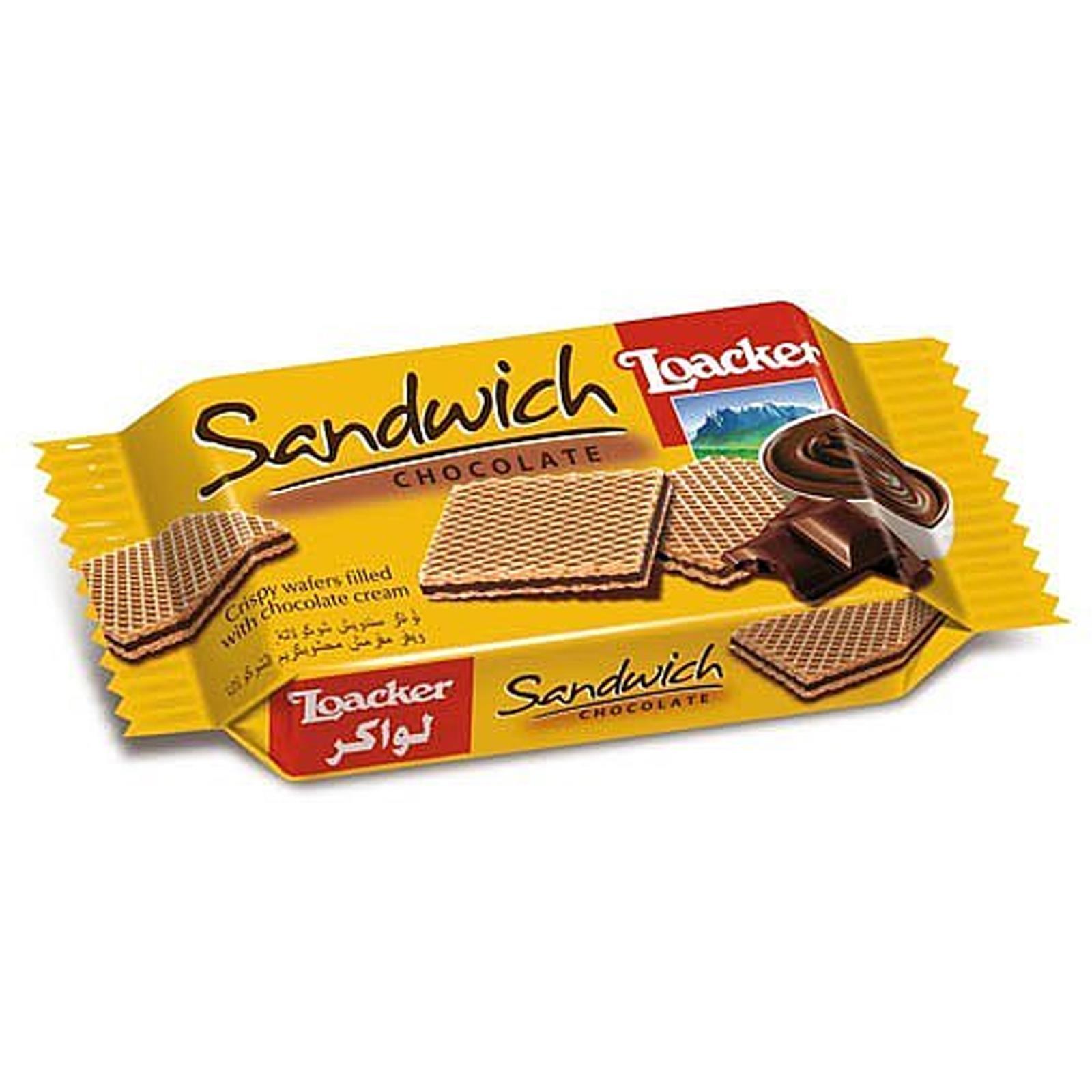 BISCOTTI WAFER LOACKER SANDWICH CHOCOLATE CIOCCOLATO 75 GR CIALDE CREMA CACAO