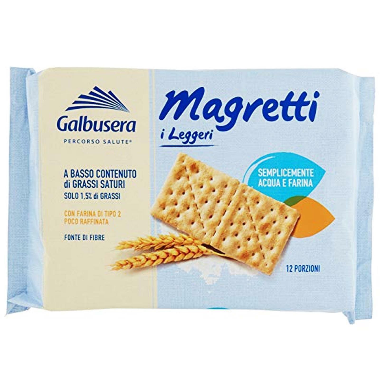 CRACKERS GALBUSERA MAGRATTI LEGGERI FIBRE SOLO 1,5% GRASSI SALATINI CRACKER
