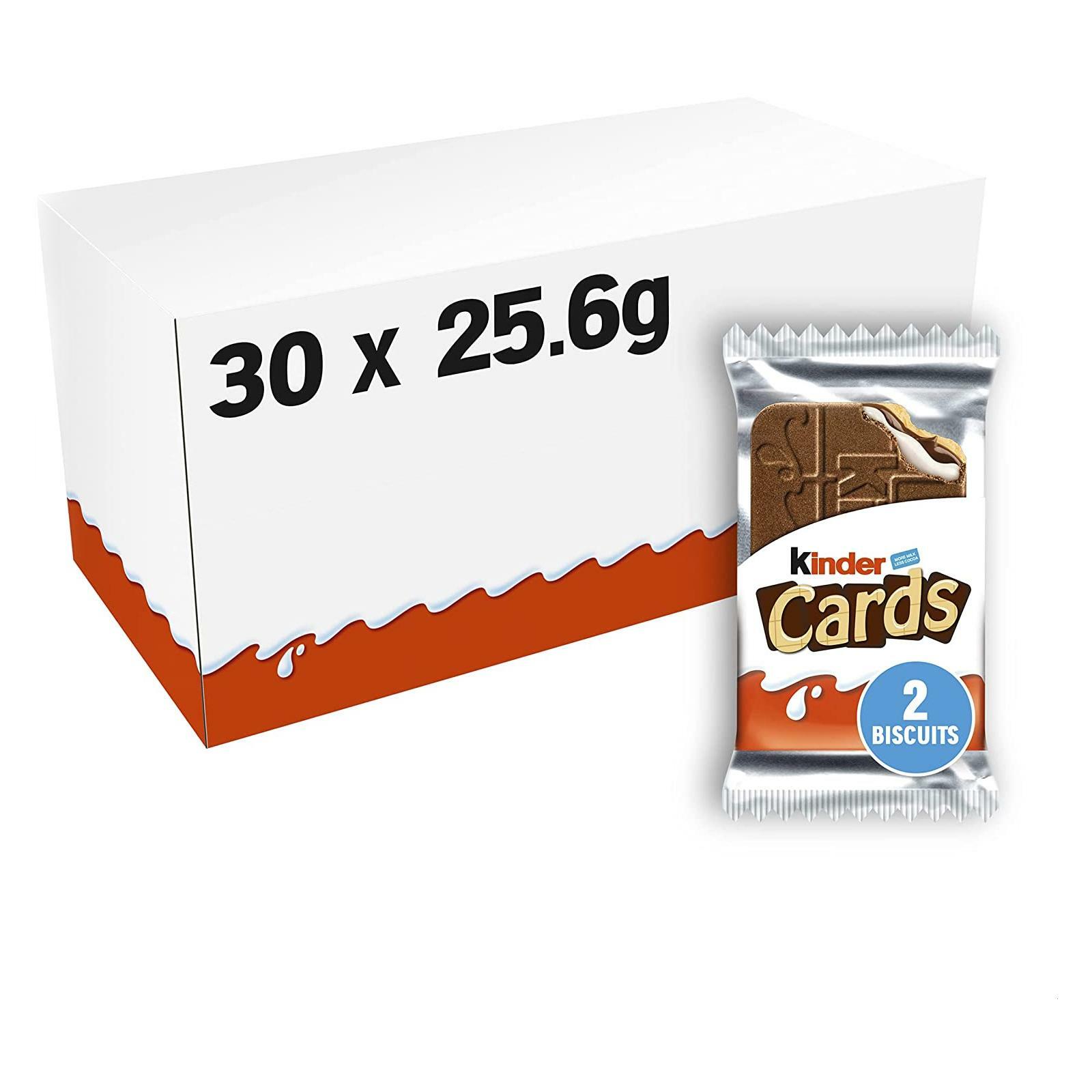 BISCOTTI CIOCCOLATO LATTE KINDER CARDS BOX DA 30 ASTUCCI DA 2 PEZZI CIOCCOLATA
