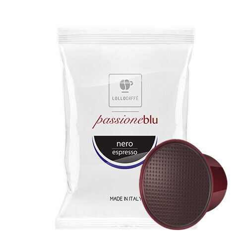 100 Capsule Compatibili Lavazza Blu Lollo Caffè Nero Intenso Espresso Nera