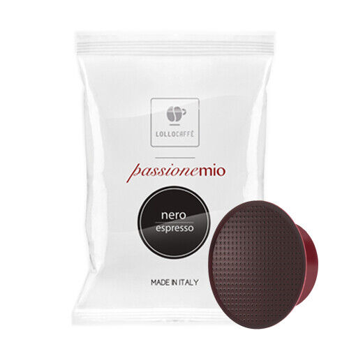 200 Capsule Caffè Lollo Passionemio Miscela Nera Nero Lavazza a Modo Mio