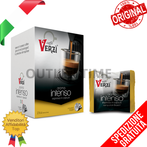 KIT 100 CAPSULE VERZI CAFFE' MISCELA AROMA INTENSO COMPATIBILI Bialetti Espresso