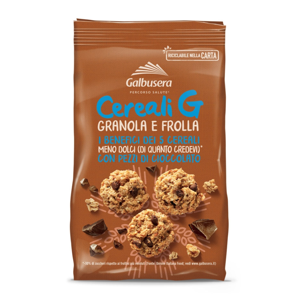 Galbusera Cereali G Granola e Frolla 5 Cereali con Cioccolato da 300 grammi