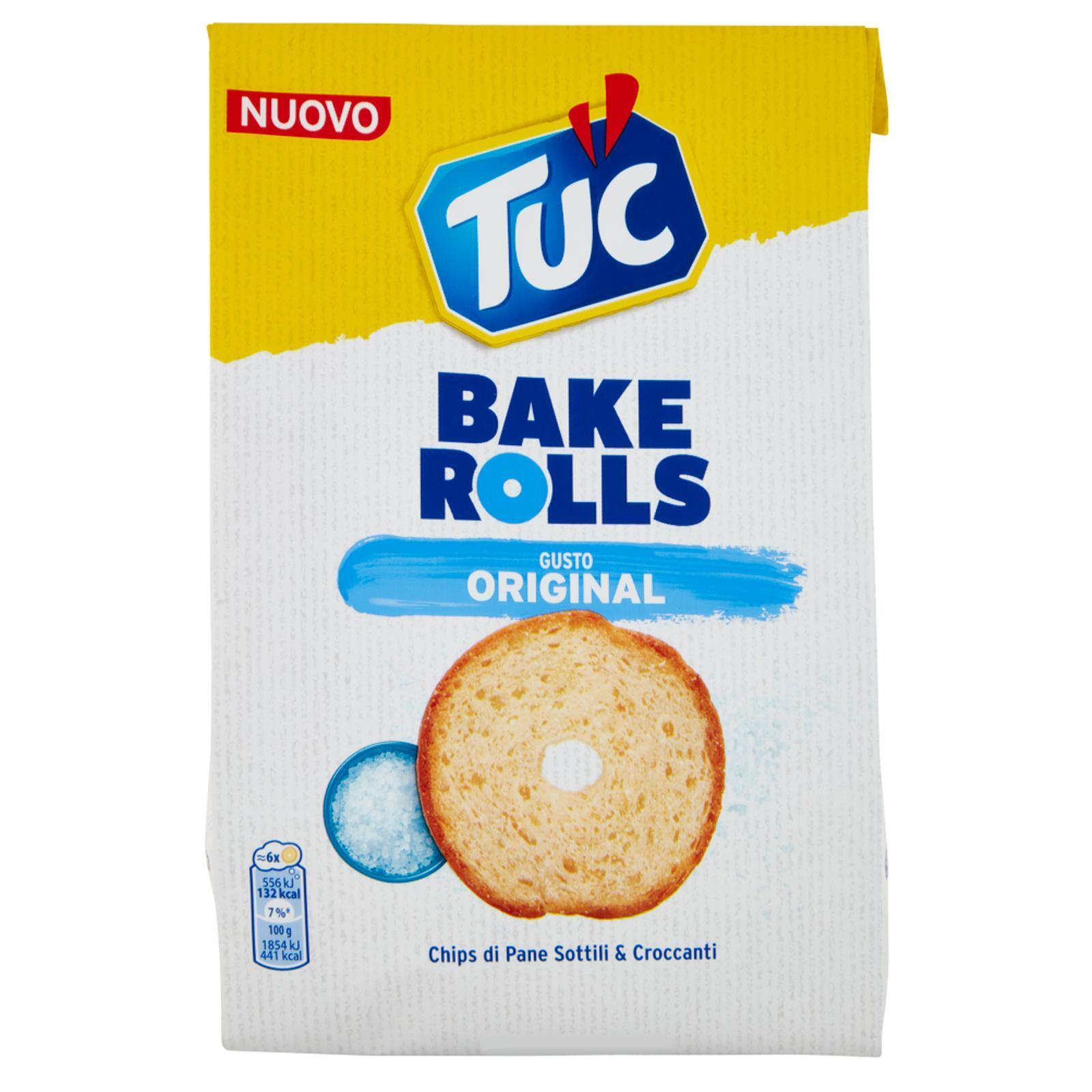 Crackers Tuc Bake Roll Gusto Original Chips di Pane Sottili Confezione da 150 g