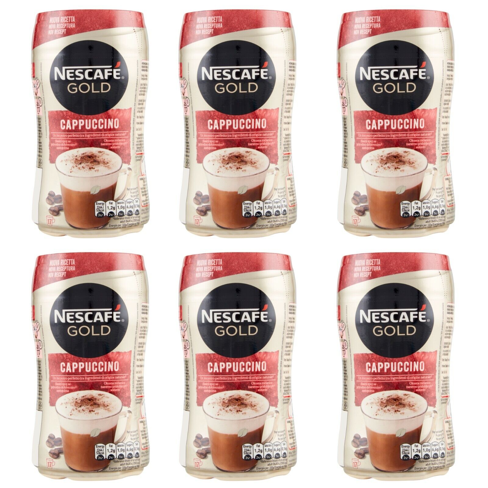 6 pezzi NESCAFE GOLD CAPPUCCINO Solubile preparato da miscelare nescafé 250g