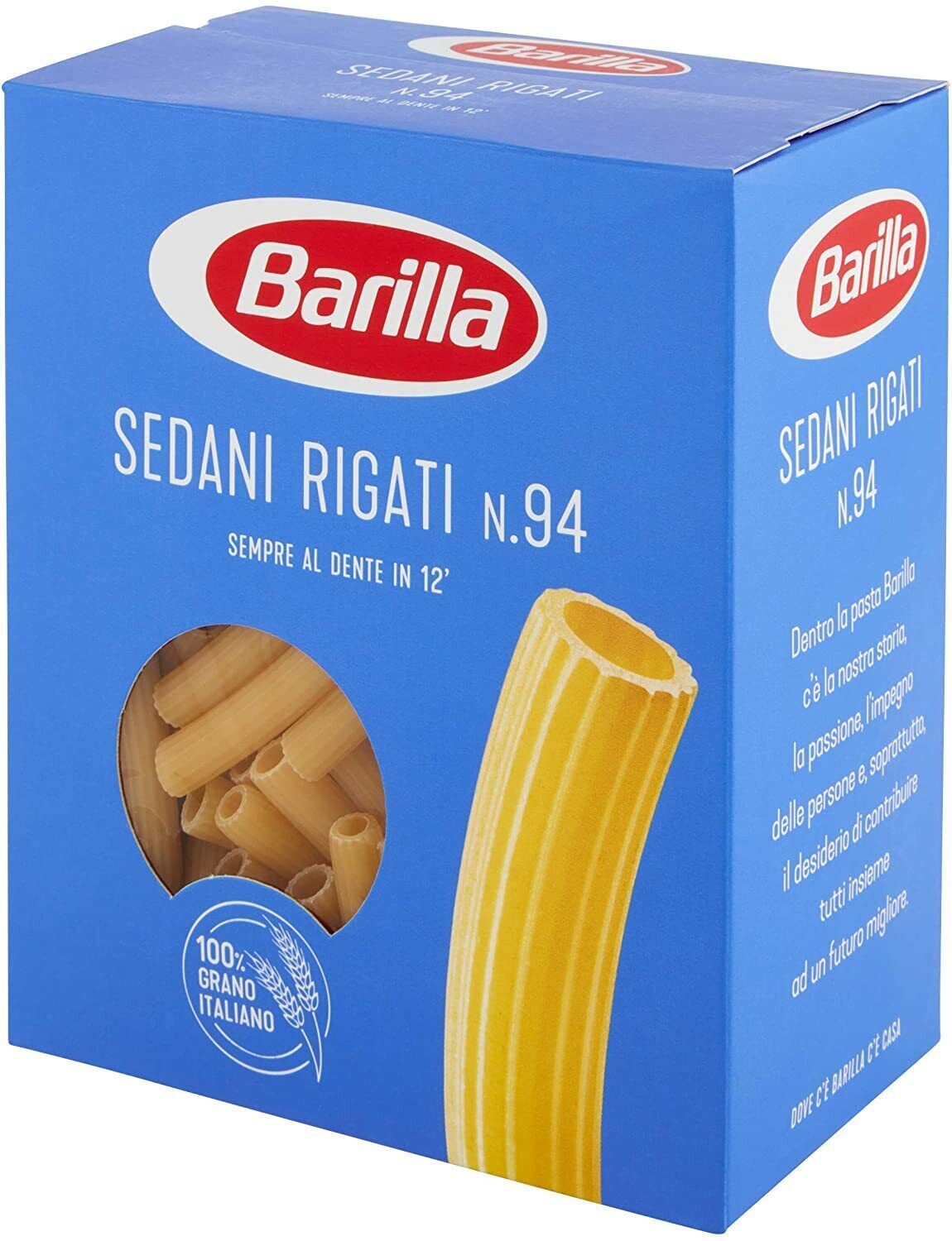 4X PASTA BARILLA SEDANI RIGATI N94 PASTA DI SEMOLA DI GRANO DURO ITALIANO 4x500g