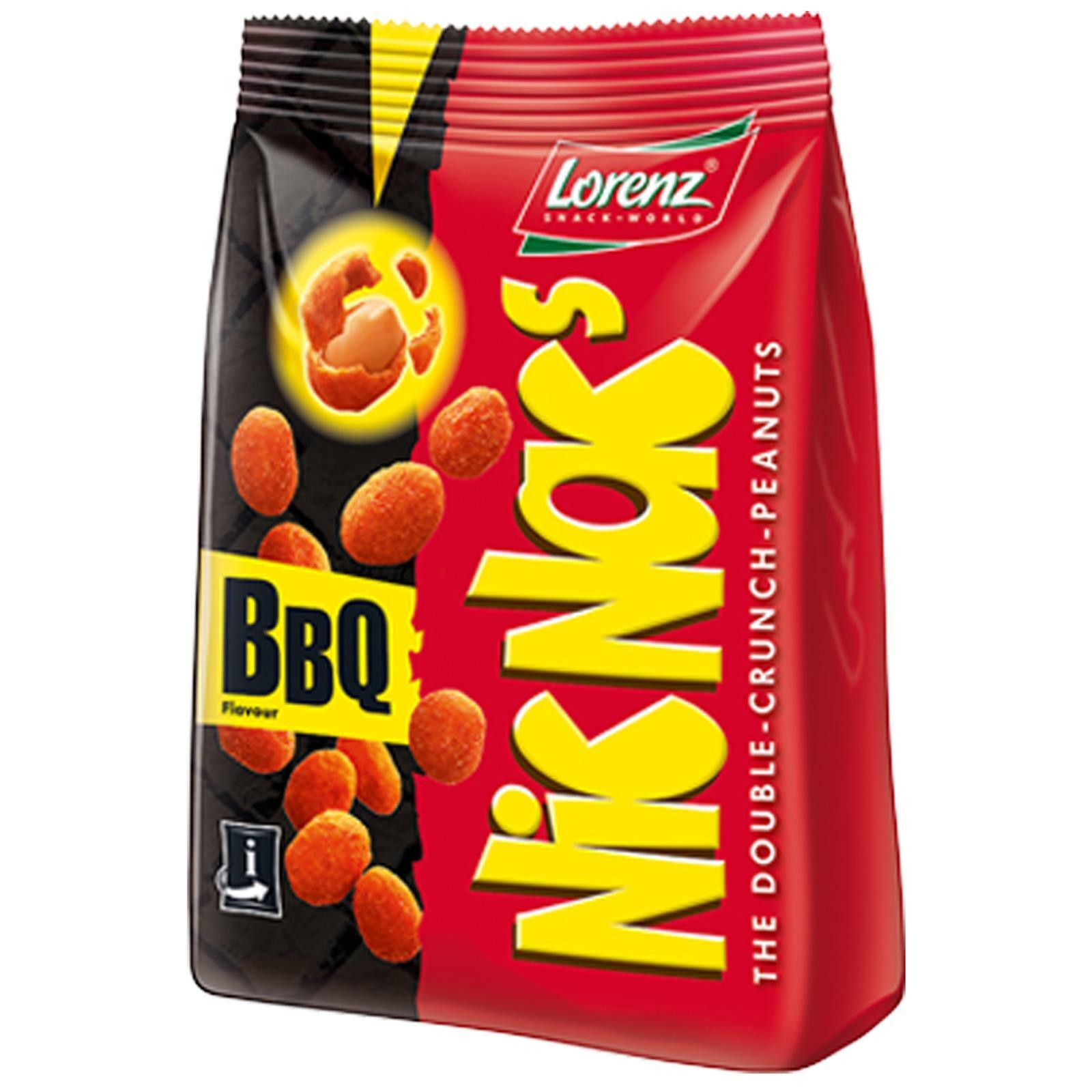 NOCCIOLINE LORENZ DOUBLE CRUNCH PEANUTS NIC NAC'S BBQ  BUSTA DA 110 GR ARACHIDI