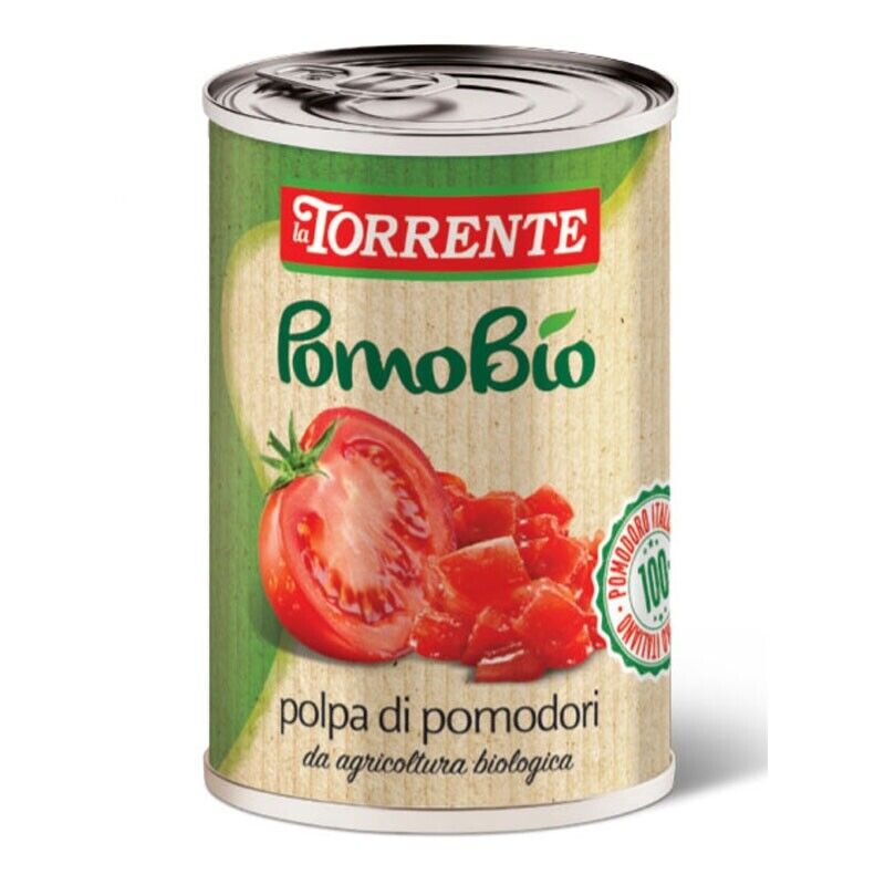 Polpa di pomodoro Biologico a cubetti  da 500g   - La Torrente - 24  Pezzi