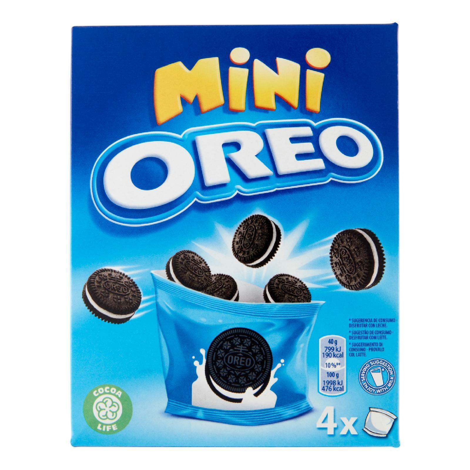 BISCOTTI OREO MINI OREO BISCOTTI AL CACAO CON RIPIENO DI CREMA PACCO DA 4 X 40g