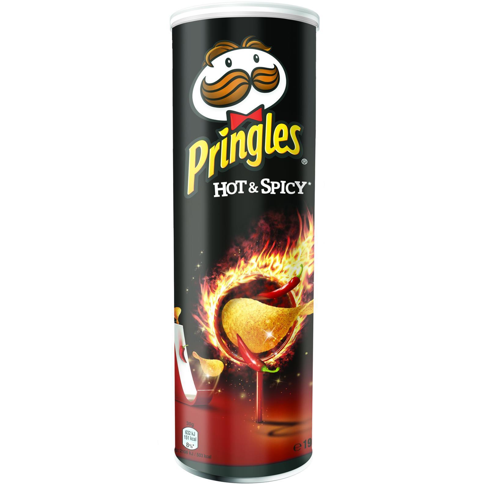 1 x TUBO PATATINE PRINGLES AL GUSTO HOT & SPICY 165 GR PICCANTI CRISPS PATATINE