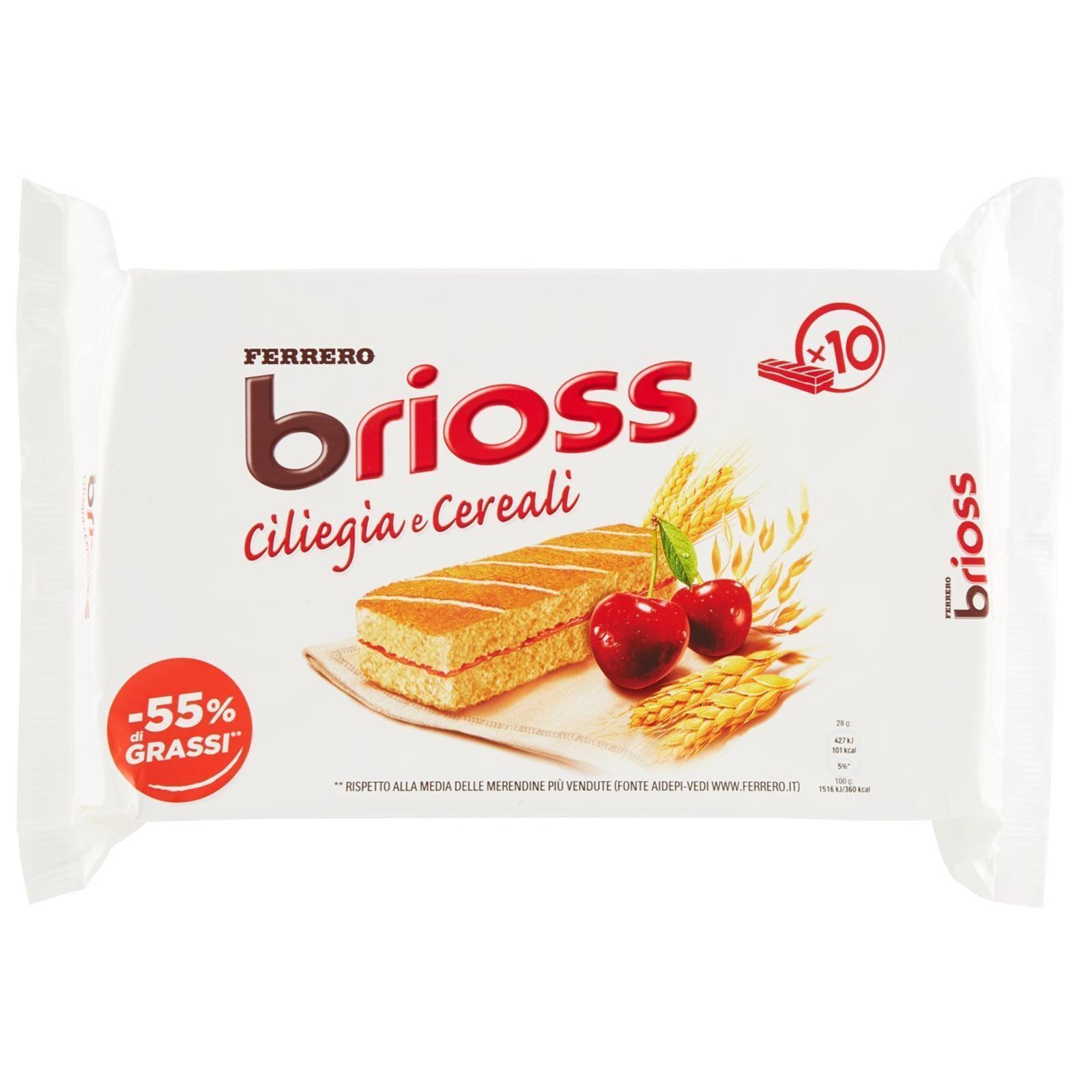 MERENDINE FERRERO BRIOSS 10 PZ CON CILIEGIA E CEREALI 280 GR KINDER MERENDA