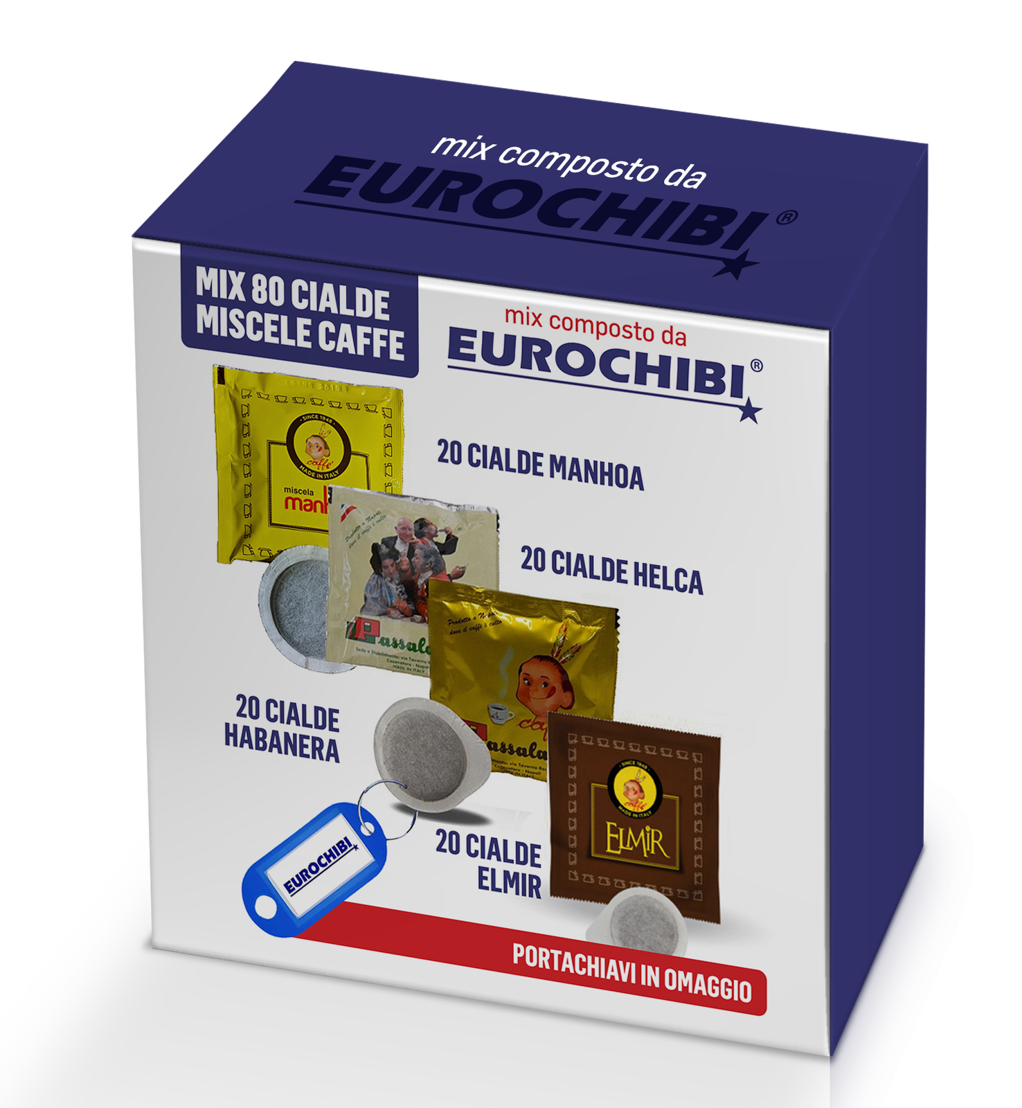 MIX 80 CIALDE CAFFÈ PASSALACQUA - 20 MANHOA - 20 HELCA - 20 HABANERA - 20 ELMIR