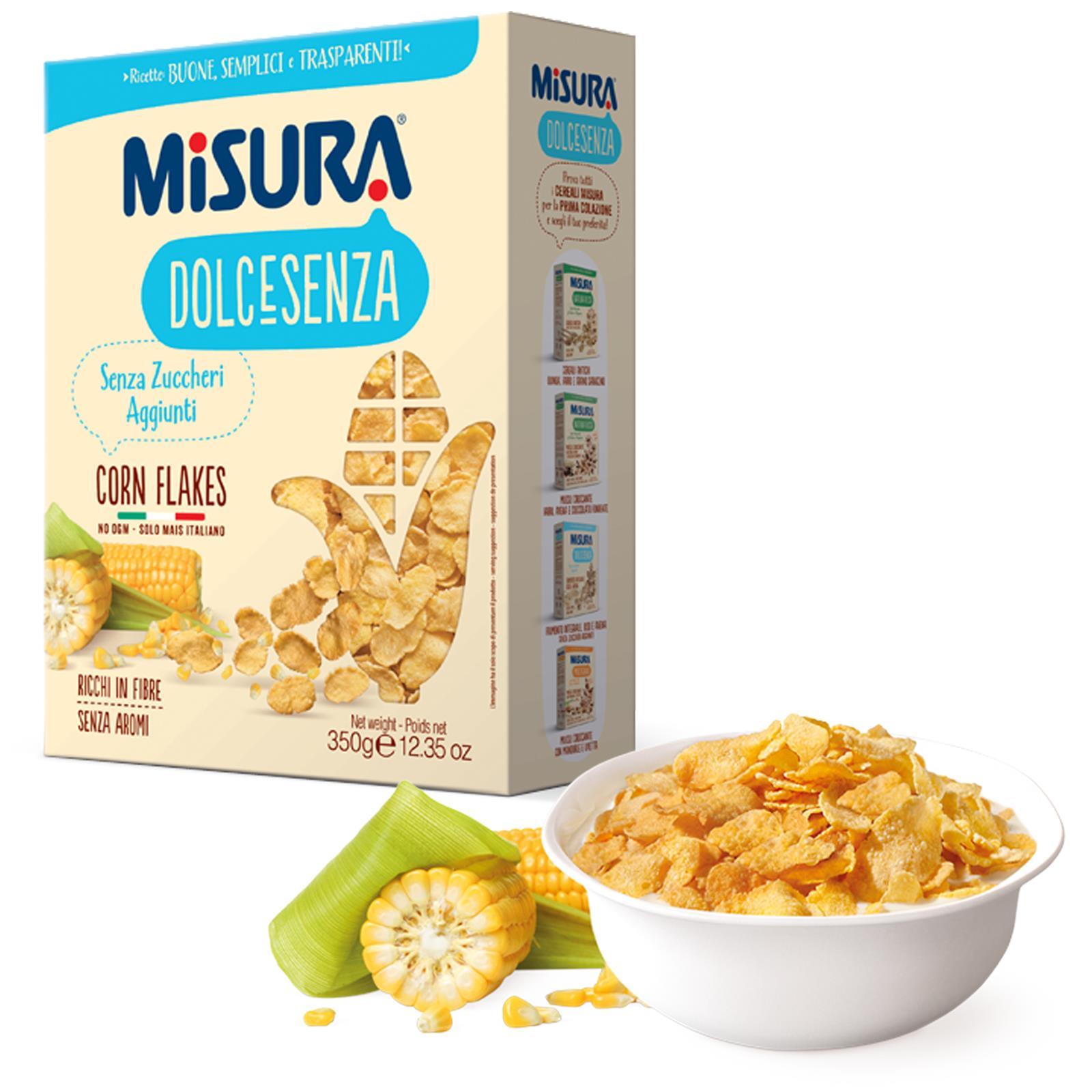 CEREALI CORN FLAKES MISURA 350 GR DOLCE SENZA FIOCCHI DI MAIS SENZA ZUCCHERI