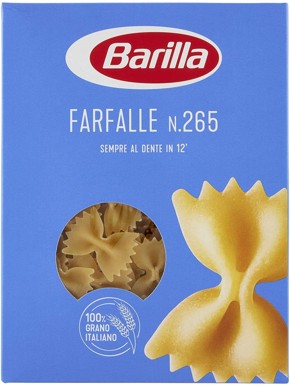 4X PASTA BARILLA FARFALLE N. 265 PASTA DI SEMOLA DI GRANO DURO ITALIANO 4x500g