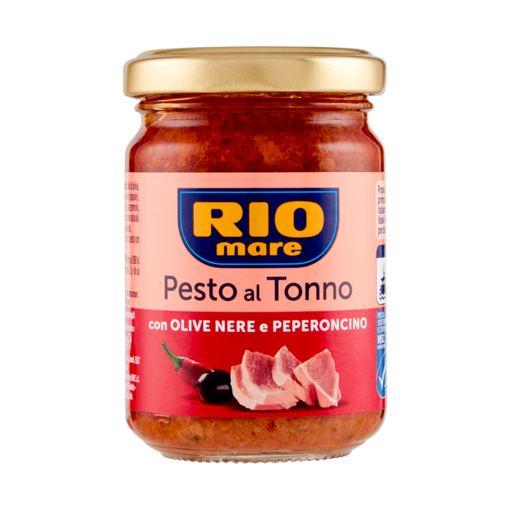 Rio Mare Pesto Al Tonno Con Olive Nere E Peperoncino Da 130 Grammi