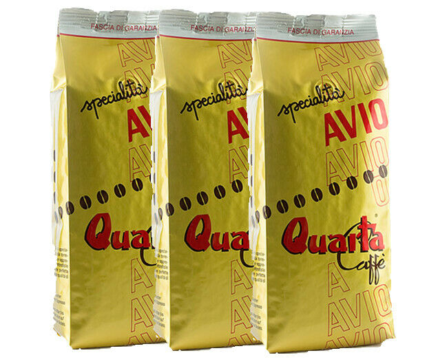 QUARTA CAFFE' Miscela AVIO ORO in GRANI 500gr. 3 confezioni - Ideale per Moka