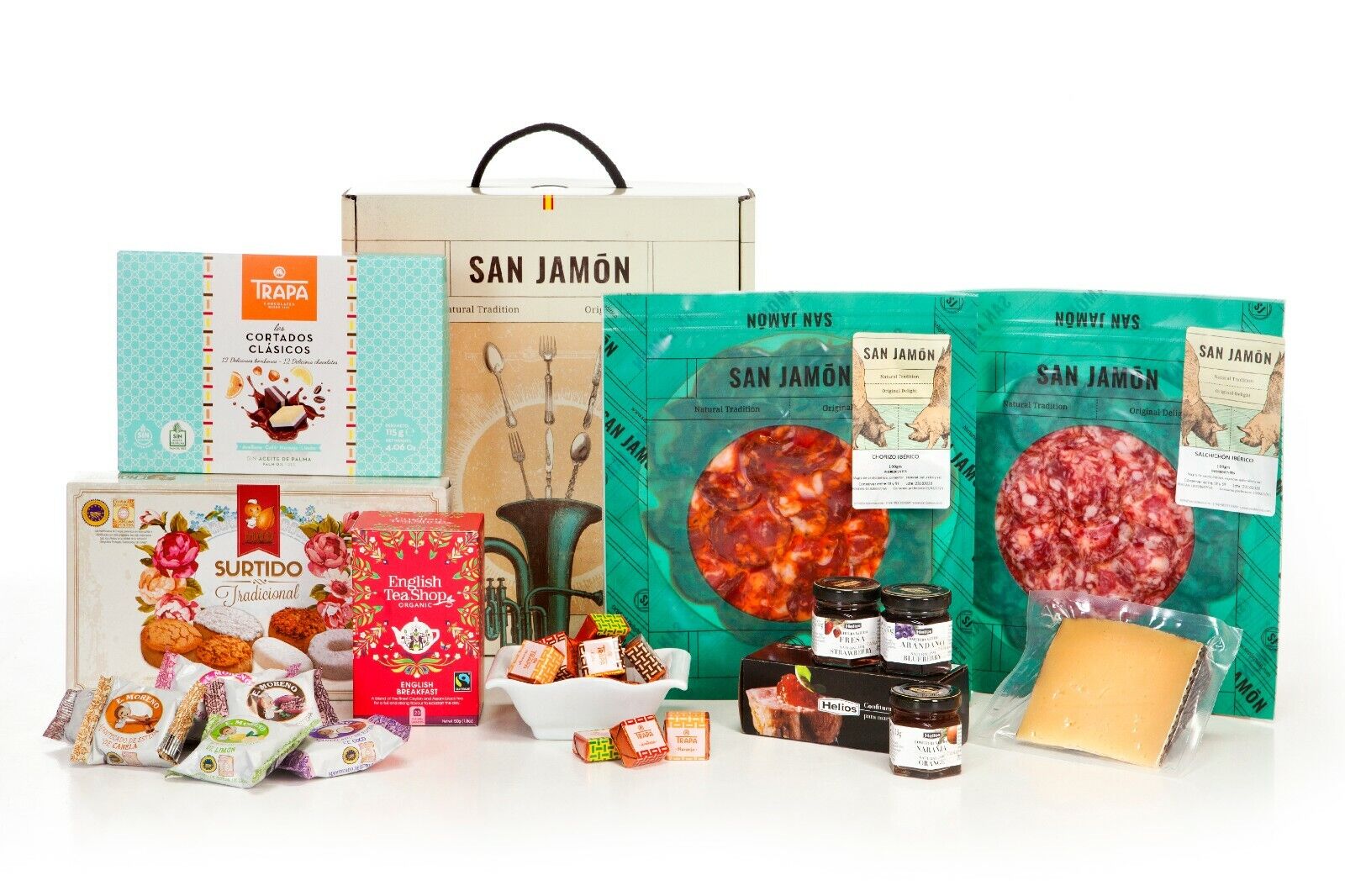San Jamón Cesta di Natale Dueñas. Selezione di Prodotti Gourmet e Iberico