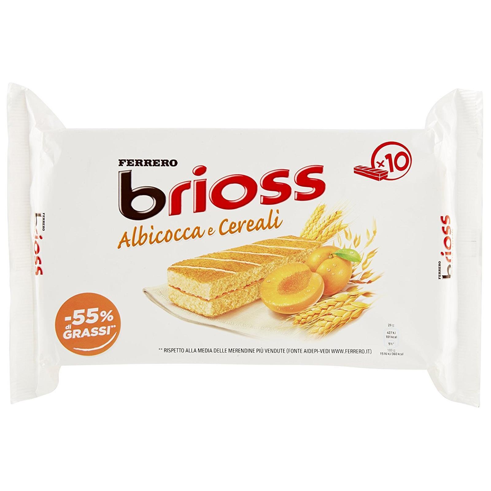 MERENDINE FERRERO BRIOSS 10 PZ CON ALBICOCCA E CEREALI 280 GR KINDER MERENDA