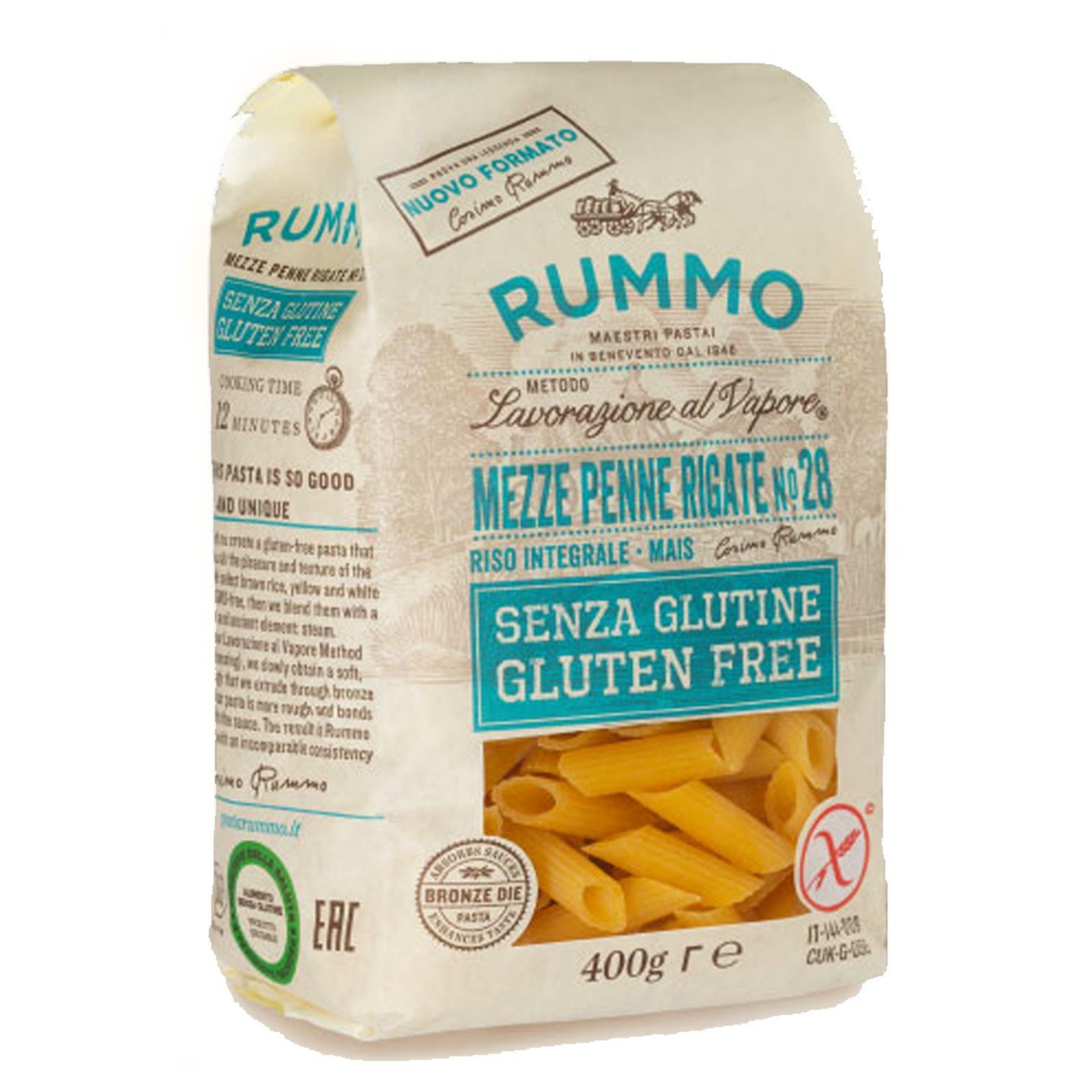 PASTA SENZA GLUTINE RUMMO 400 GR PASTIFICIO RUMMO MEZZE PENNE RIGATE GLUTEN FREE
