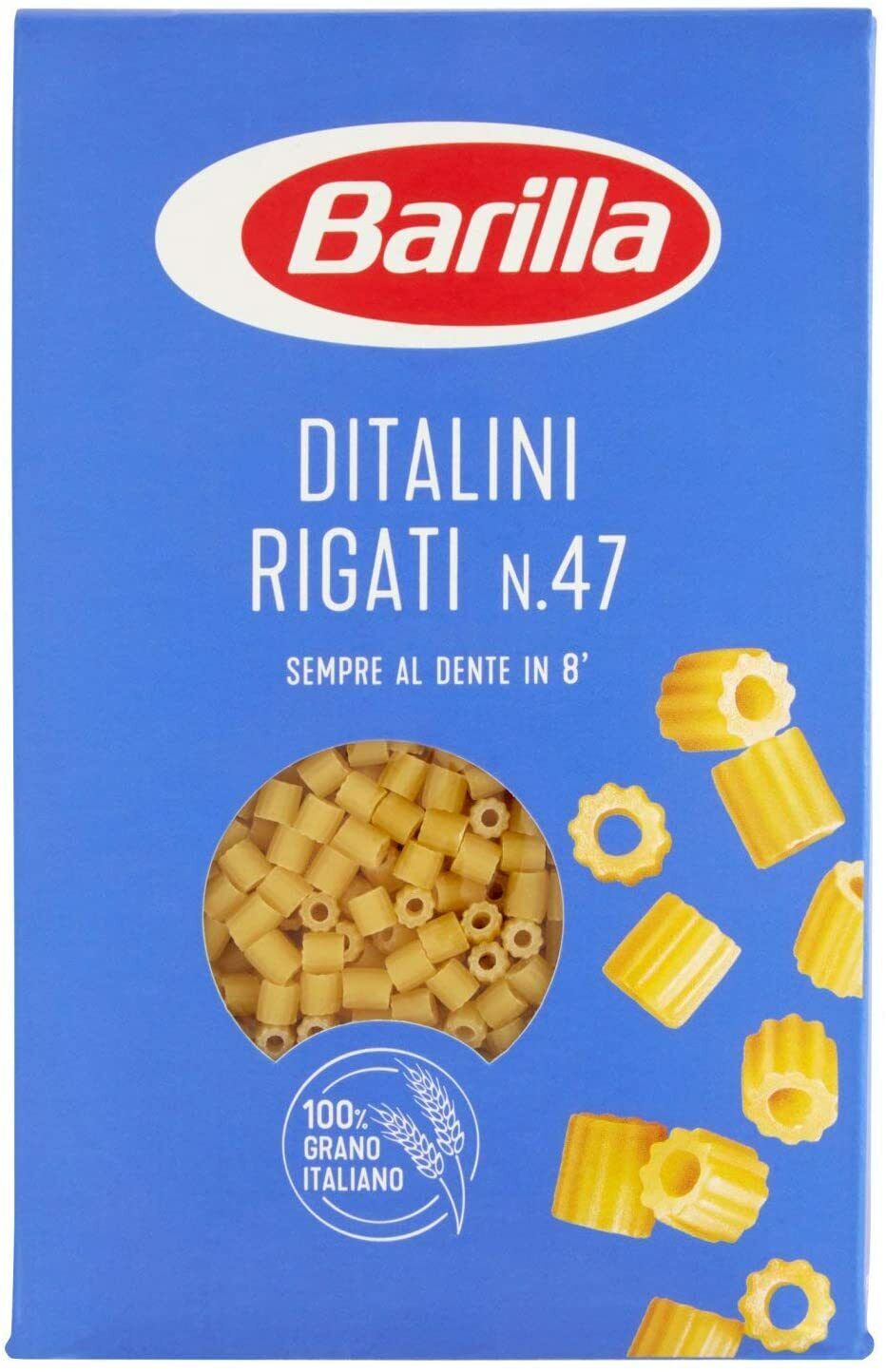 4X PASTA BARILLA DITALINI RIG. N47 PASTA DI SEMOLA DI GRANO DURO ITALIANO 4x500g