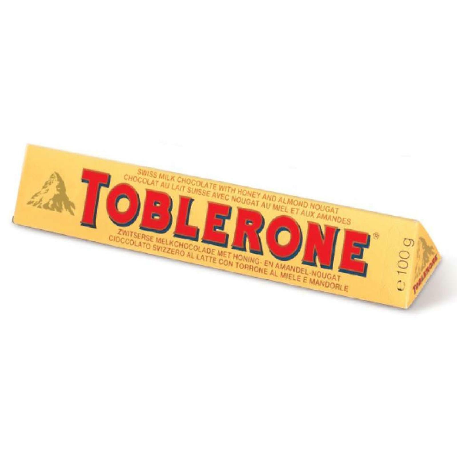 BARRETTA TOBLERONE CIOCCOLATO LATTE 100 GR CACAO CIOCCOLATO SVIZZERO
