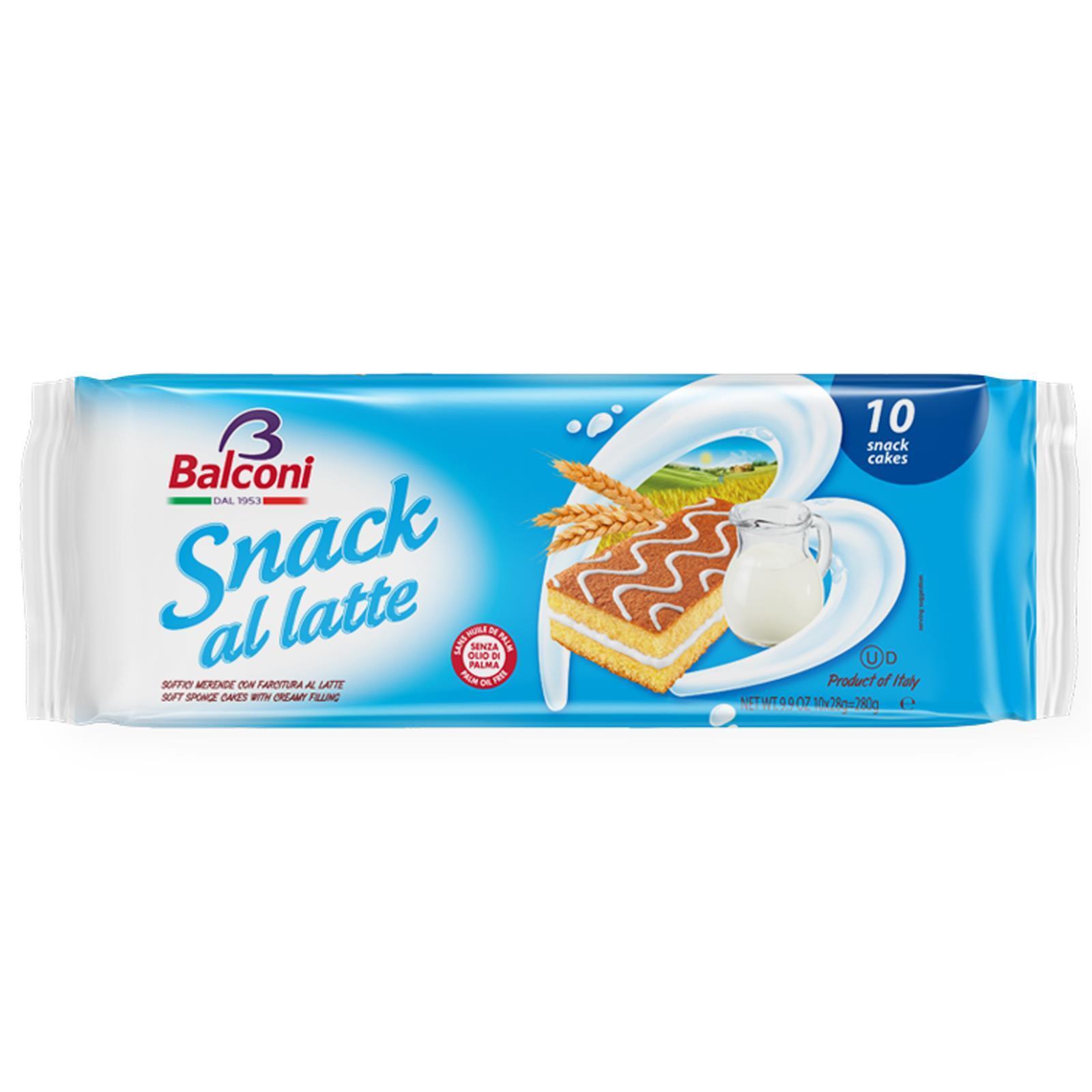 MERENDINE BALCONI SNACK AL LATTE 10 PEZZI 280 GR CREMA TEGOLINO PAN DI SPAGNA