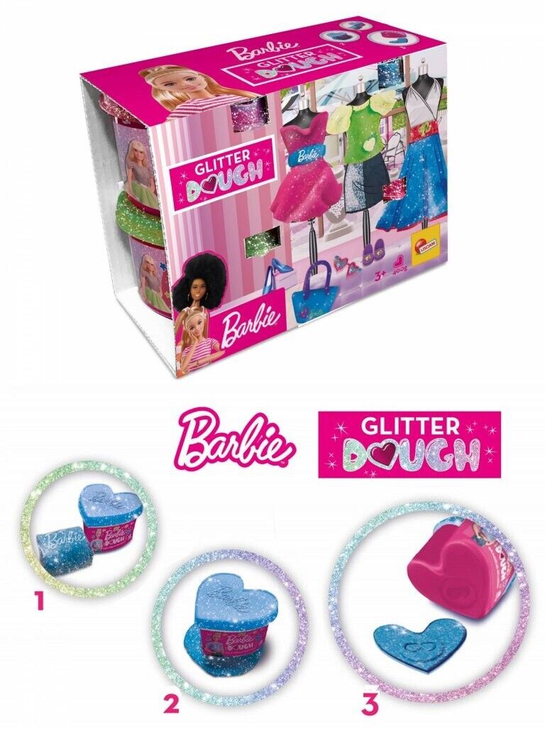 BARBIE DOUGH GLITTER KIT FASHION - PASTA DA MODELLARE 400gr - 88843