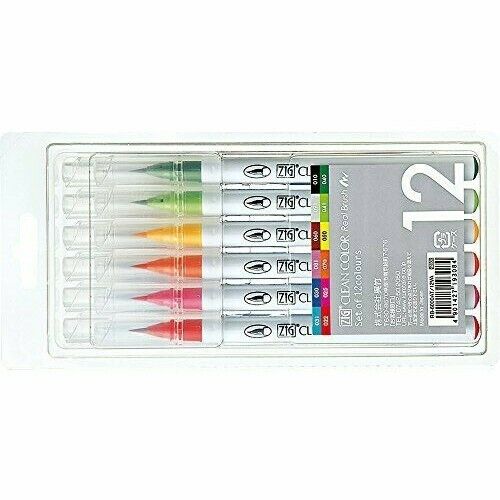 Kuretake RB-6000AT/12VA Pennello Penna Acquosa ZIG Clean Color 12colors Japan